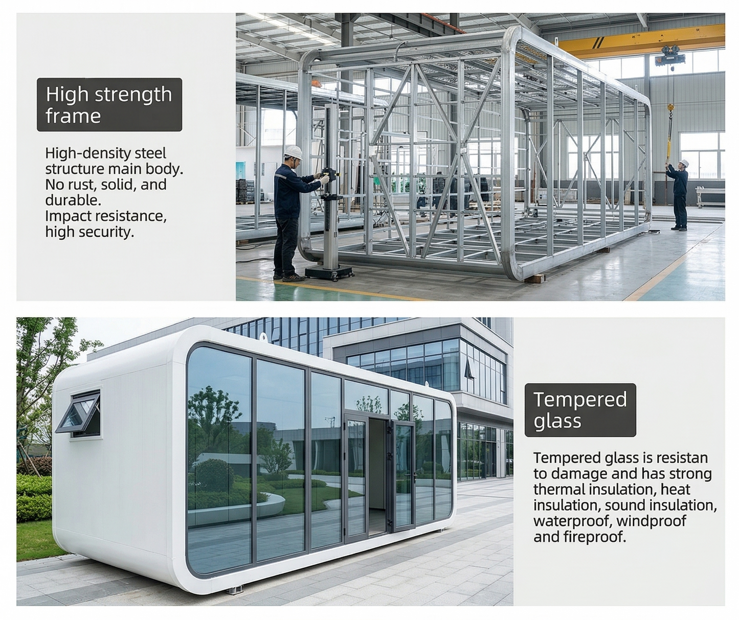 Panoramic Glass Unit: Modern Prefab Tiny Home Pod
