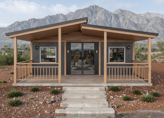 Modern 2 Bedroom Expandable Prefab Home, Cabin-Style Modular House