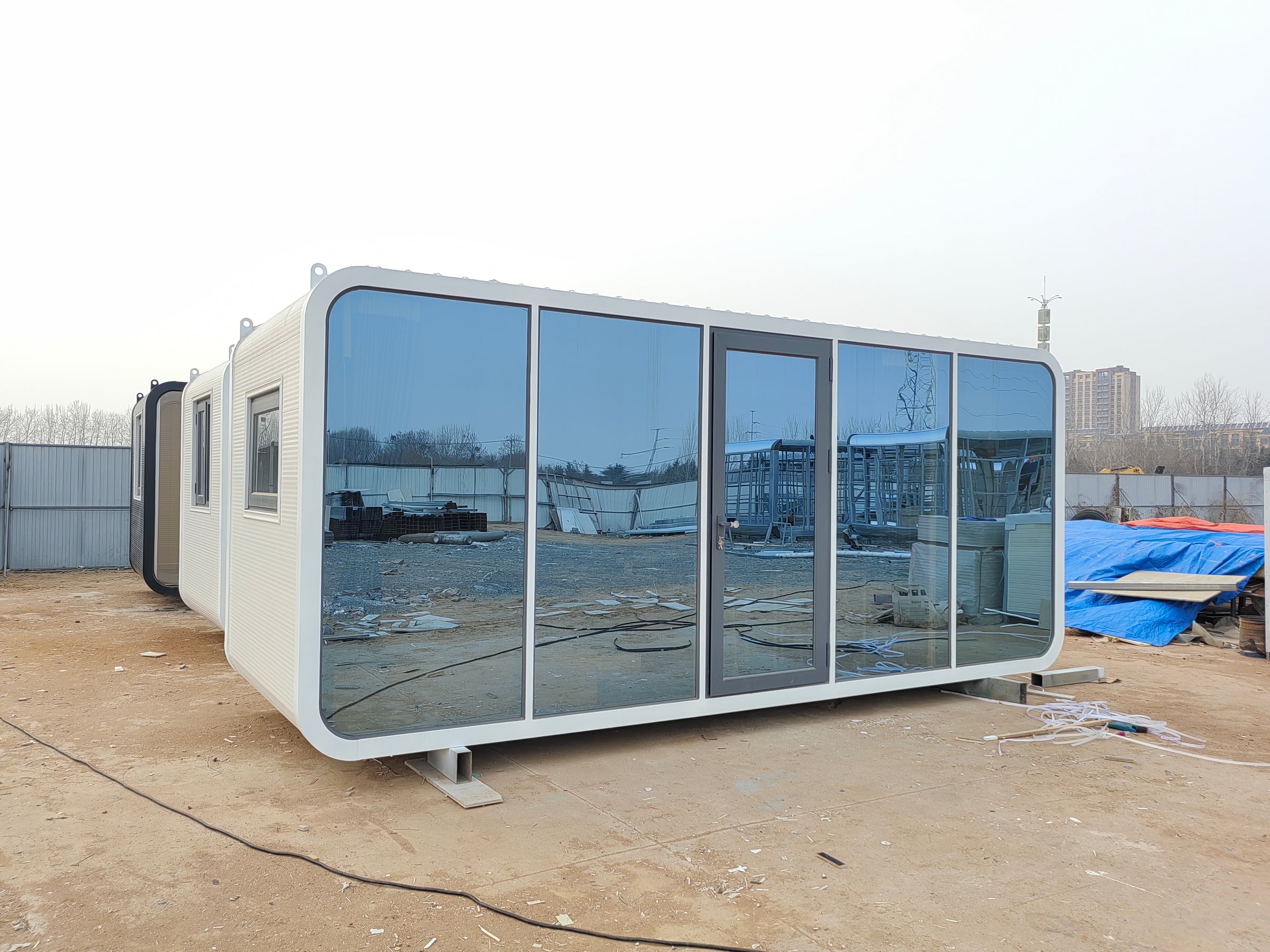 Panoramic Glass Unit: Modern Prefab Tiny Home Pod