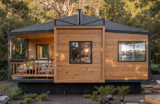 Expandable Tiny Home – Wood-Look Cabin Modular House