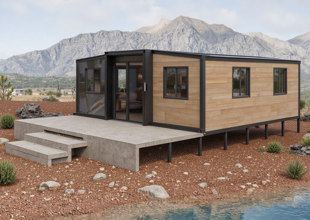 Vista Series: Designer Slate & Wood Expandable Prefab Unit