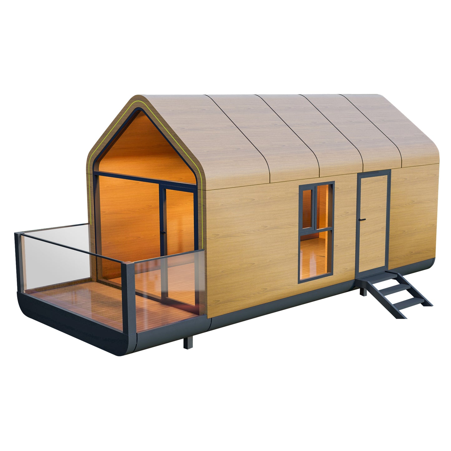 Luxury Prefab Mobile Cabin – Eco-Friendly Aluminum Tiny Home for Resort, Airbnb, or Off-Grid Living
